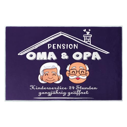 WOKICOR Personalisierte Fußmatte für Oma & Opa Schmutzfangmatte mit Namen Fussmatte Innen 40x60cm Kreatives Geschenk für Großeltern rutschfest Flur Teppich Ruhestand von WOKICOR