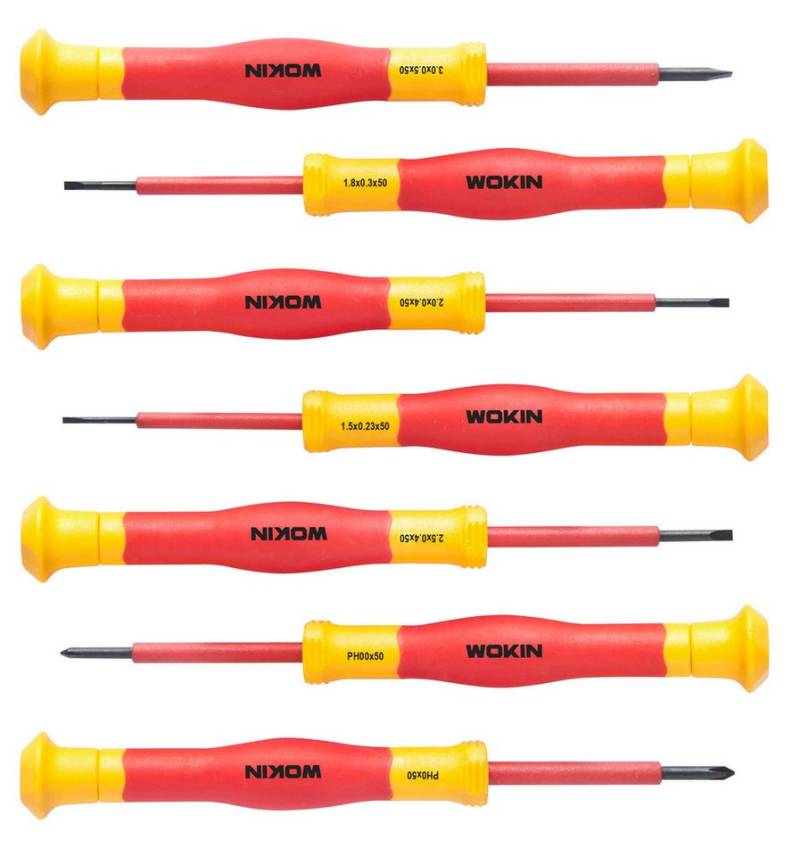 WOKIN Elektro-Schraubendreher Elektriker VDE Schraubendreher Set 7-tlg Mini Elektro, (7-tlg) von WOKIN