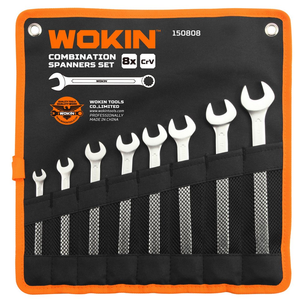 WOKIN Maulschlüssel Maulringschlüssel Satz 8-tlg Schraubenschlüssel 8-19mm (8 St) von WOKIN