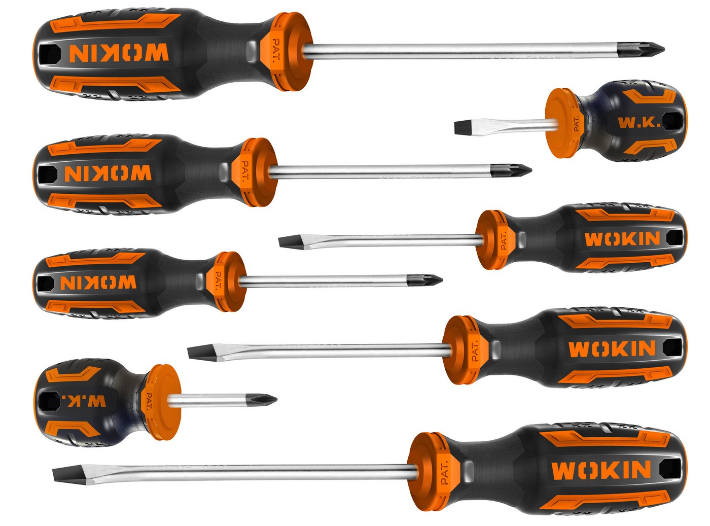 WOKIN Schraubendreher WOKIN Schraubenzieher 8-tlg Schraubendreher Schlitz Kreuzschlitz CrV, (8 St) von WOKIN