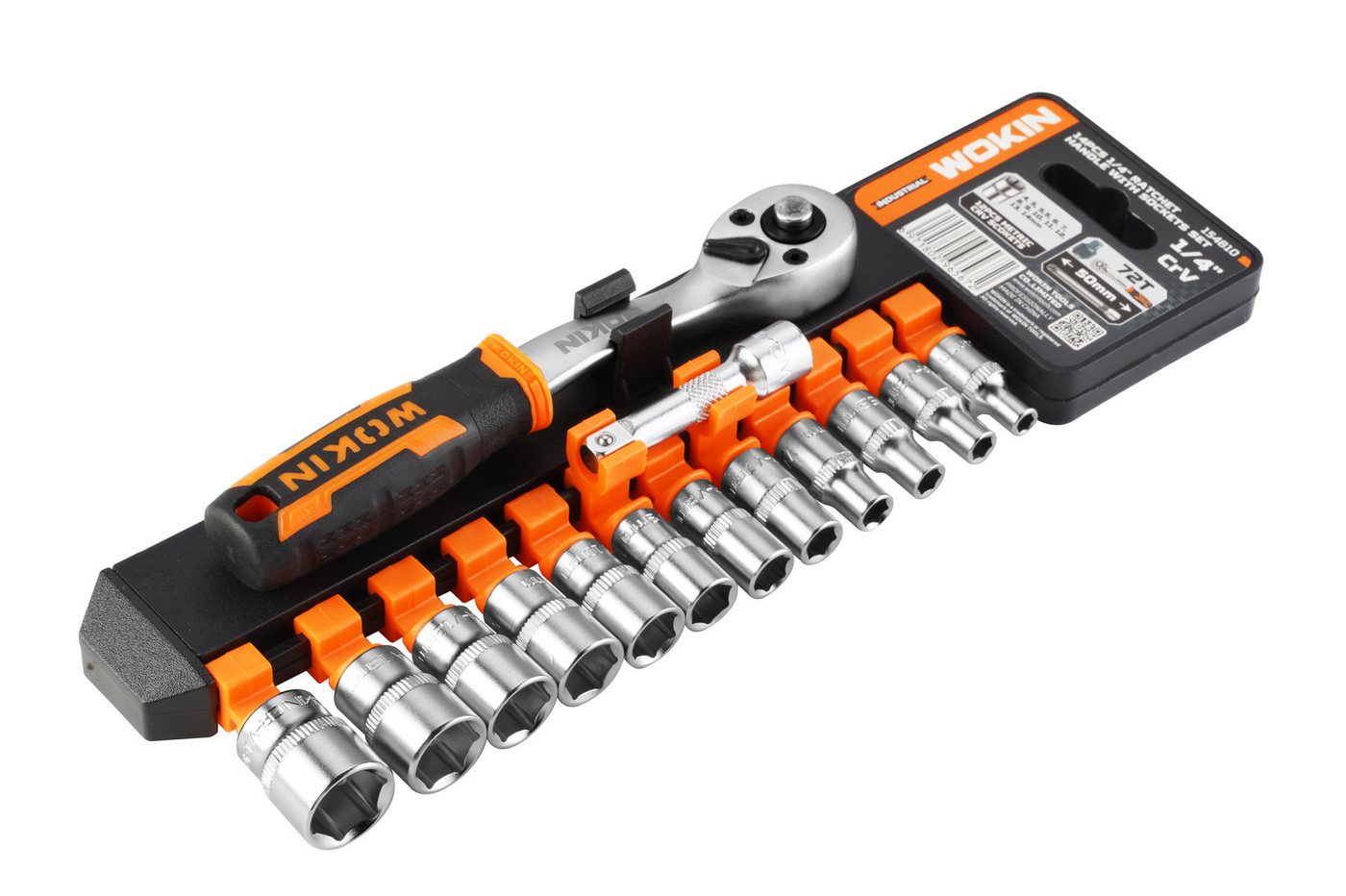 WOKIN Steckschlüssel Ratschenschlüssel Set 14-tlg 1/4 Zoll 4-14mm Nussätze (14 St) von WOKIN