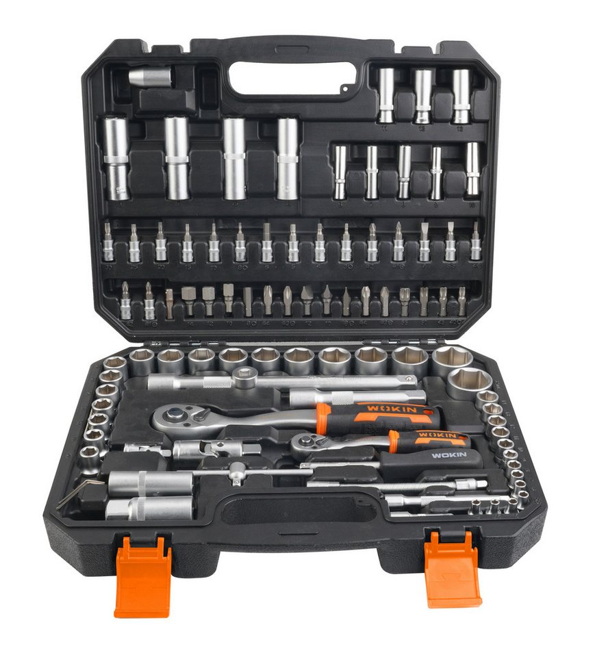 WOKIN Steckschlüssel Steckschlüsselsatz 94-tlg 1/2″ 1/4″ Umschaltknarre Bits Set (94 St) von WOKIN