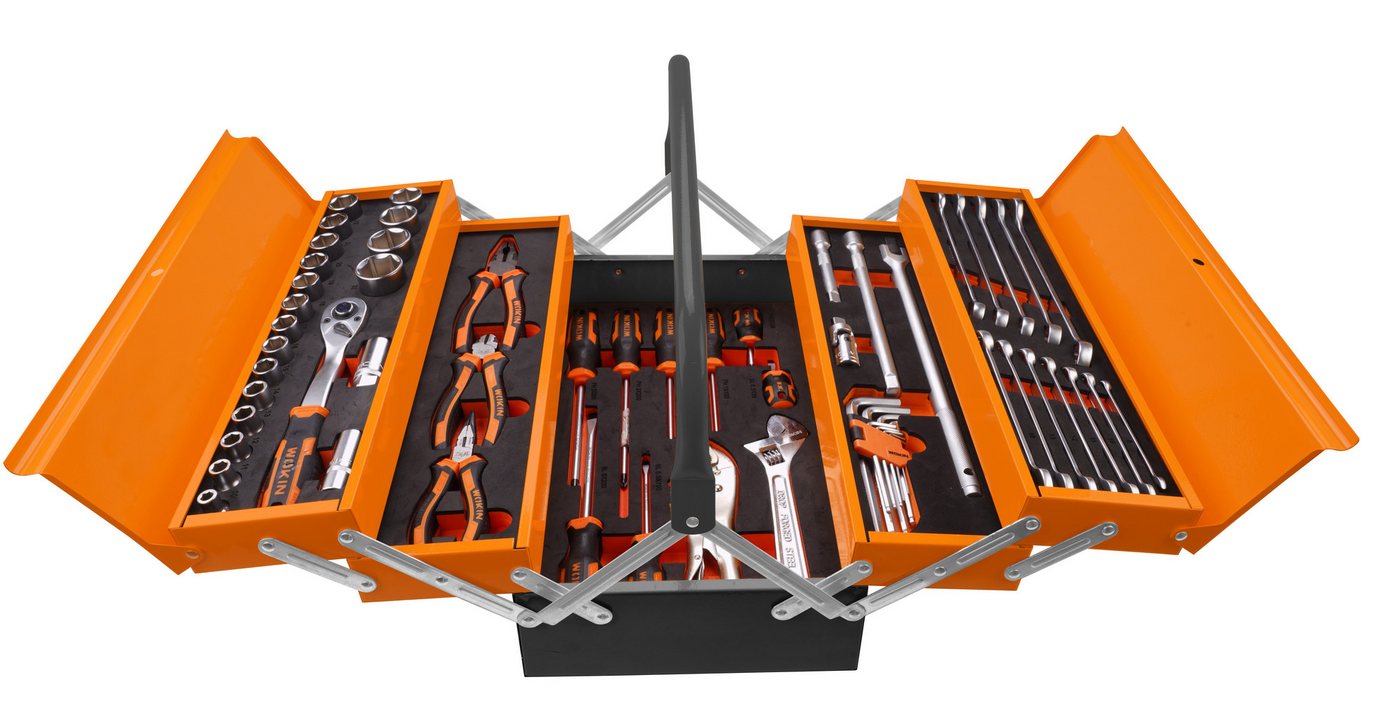 WOKIN Werkzeugset 60-tlg Werkzeugkoffer Werkzeugkiste Werkzeug Set Schraubenschlüssel, (60-tlg) von WOKIN