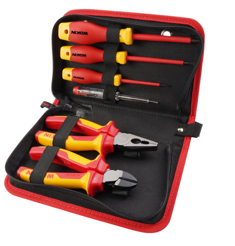 WOKIN Werkzeugset Elektriker 6-tlg VDE Kombizange Seitenschneider Schraubendrer, (6-tlg) von WOKIN