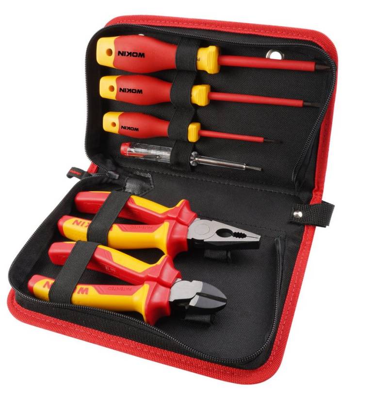 WOKIN Werkzeugset Elektriker 6-tlg VDE Kombizange Seitenschneider Schraubendrer, (6-tlg) von WOKIN