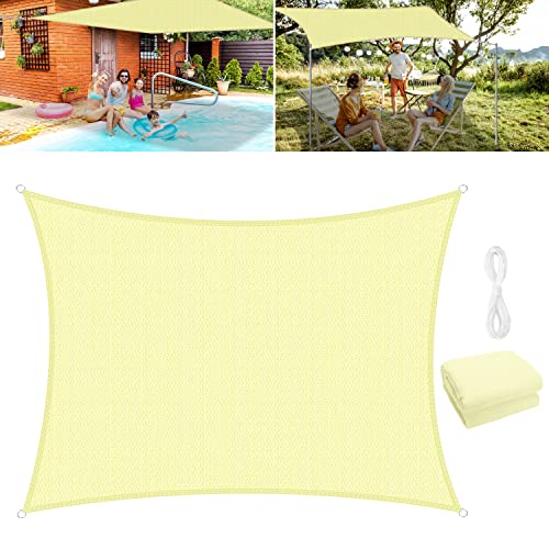 WOKKOL Sonnensegel, Sonnensegel Garten Sonnenschutz Balkon Überlegene Reißfestigkeit, 90% UV-beständig, Atmungsaktiv, 185 g/㎡ HDPE, für Terrasse/Garten (3MX4M) von Wokkol