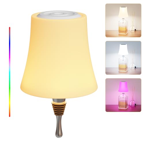 Kabelloses Weinflaschenlicht, tragbares Touch LED Weinflaschenlicht, IP54, 7 Modi stufenlos dimmbares Licht, wiederaufladbare Nachttischlampe, Weinflaschenlicht für Partys, Bars und Restaurants Kabelloses Weinflaschenlicht, tragbares Touch LED Weinflaschenlicht, IP54, 7 Modi stufenlos dimmbares Licht, wiederaufladbare Nachttischlampe, Weinflaschenlicht für Partys, Bars und Restaurants von WOKWOYIO