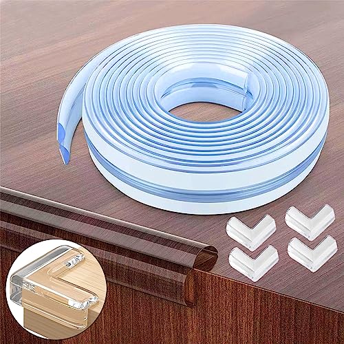 Clear Corner Protectors Adhesive Tapes,Baby Child Safety Edge Protection, Against Sharp Corners Furniture Transparent Soft Silicone Protection-2M von WOLAIYE