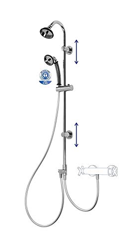 BUBBLE-RAIN Duschsystem mit BUBBLE-RAIN espresso uno Handbrause und BUBBLE-RAIN XL Kopfbrause von WOLF Aqua-Manufaktur