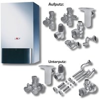 Wolf Chauffage - Wolf Heizwerttherme Paket CGU-2K-24 Erdgas e, mit Raummodul RM-2, Anschluss-Set Aufputz von WOLF CHAUFFAGE