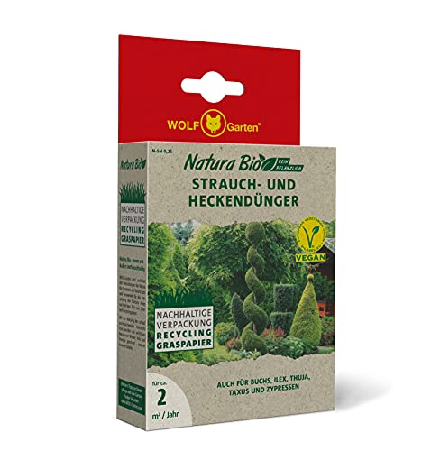 WOLF Garten - Natura Bio Strauch- und Heckendünger N-SH 0,25 für ca. 2m² pro Jahr; Verpackung aus Recycling Graspapier von WOLF Garten