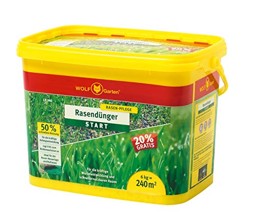 WOLF-Garten | Rasendünger Start LH 240 für 240m²; für die rasche Anfangsentwicklung junger Rasenpflanzen; 3833035 von WOLF Garten