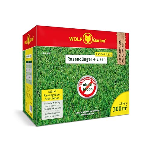 WOLF Garten - Rasendünger plus Eisen - L-PM 300 für 300 m² von WOLF Garten