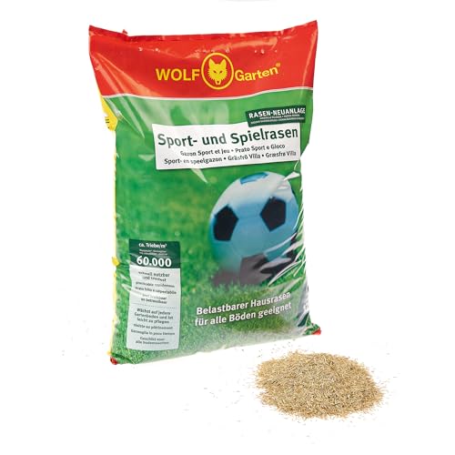 WOLF-Garten Sport- & Spielrasen LG 125 (für 125 m², schnell nutzbar & trittfest, strapazierfähiger Rasen für Sport- & Spielplätze, Hausgarten, für alle Bodenarten geeignet, im 2,5 kg Beutel) 3825020 WOLF-Garten Sport- & Spielrasen LG 125 (für 125 m², schnell nutzbar & trittfest, strapazierfähiger Rasen für Sport- & Spielplätze, Hausgarten, für alle Bodenarten geeignet, im 2,5 kg Beutel) 3825020 von Wolf-Garten