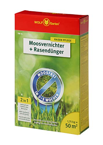 WOLF Garten WOLF-Garten - Moosvernichter und Rasendünger - SW 50 - 1,75 kg für 50 m² - 3841010, rot von WOLF Garten