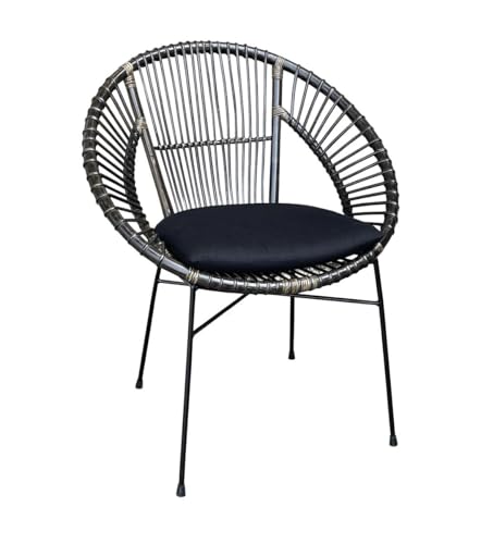 WOLF MÖBEL WOOD YOU LIKE Bali Rattan Stuhl Relaxsessel Loungemöbel Zora inkl. Kissen schwarz von WOLF MÖBEL WOOD YOU LIKE