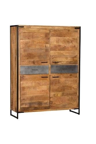 WOLF MÖBEL WOOD YOU LIKE JEPOLO Highboard mit 4 Türen, 2 Schubladen, 4 Einlegeböden, Massivholz Mango, Handmade, 120x40x160 cm von WOLF MÖBEL WOOD YOU LIKE