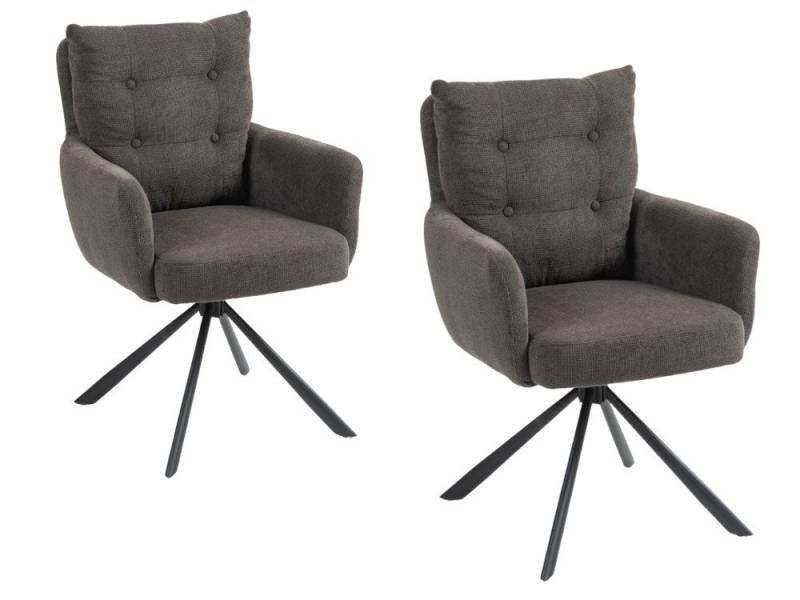 WOLF MÖBEL Esszimmerstuhl SEBA Drehstuhl BOOM 180° anthrazit, 2er SET (61x67x96), SEBA Drehstuhl BOOM 180° anthrazit, 2er SET von WOLF MÖBEL