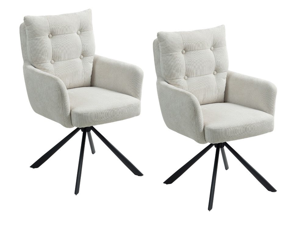 WOLF MÖBEL Esszimmerstuhl SEBA Drehstuhl BOOM 180° creme, 2er SET (61x67x96), SEBA Drehstuhl BOOM 180° creme, 2er SET von WOLF MÖBEL