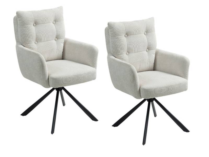 WOLF MÖBEL Esszimmerstuhl SEBA Drehstuhl BOOM 180° creme, 2er SET (61x67x96), SEBA Drehstuhl BOOM 180° creme, 2er SET von WOLF MÖBEL
