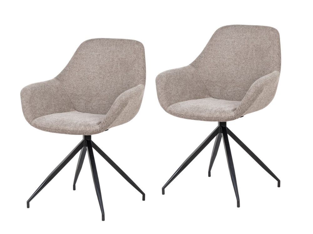 WOLF MÖBEL Esszimmerstuhl SEBA Drehstuhl Hudson 180° taupe, 2er SET (50x57x88), SEBA Drehstuhl Hudson 180° taupe, 2er SET von WOLF MÖBEL