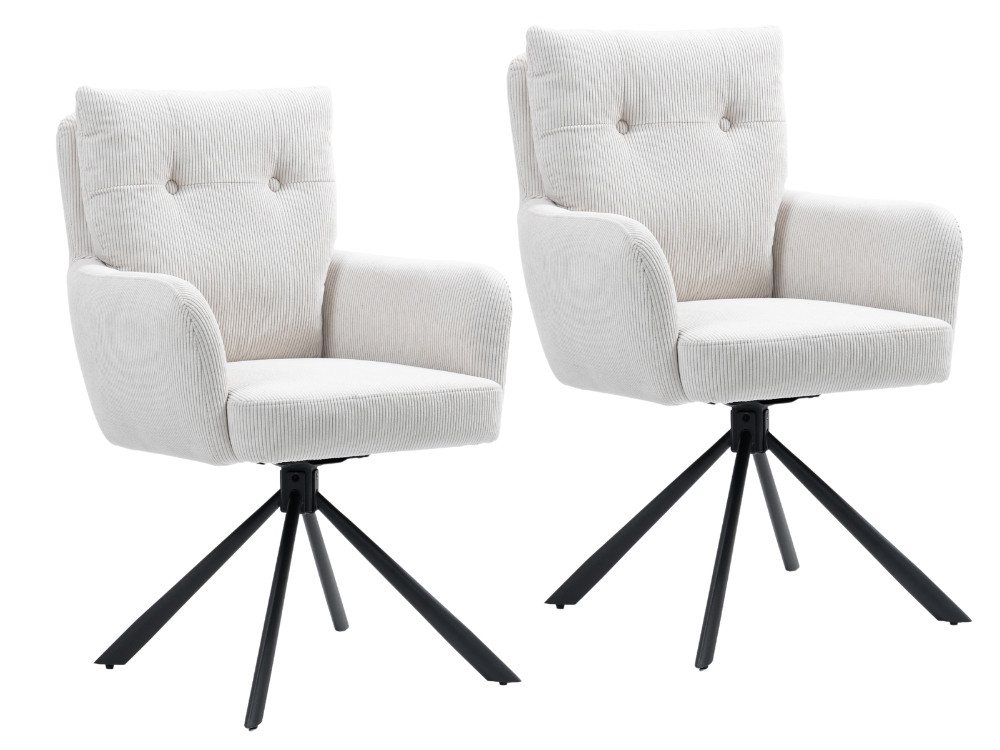 WOLF MÖBEL Esszimmerstuhl SEBA Drehstuhl Mark 180° creme, 2er SET (60x67x95), SEBA Drehstuhl Mark 180° creme, 2er SET von WOLF MÖBEL