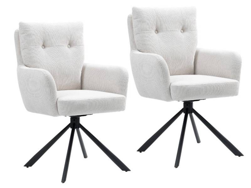 WOLF MÖBEL Esszimmerstuhl SEBA Drehstuhl Mark 180° creme, 2er SET (60x67x95), SEBA Drehstuhl Mark 180° creme, 2er SET von WOLF MÖBEL