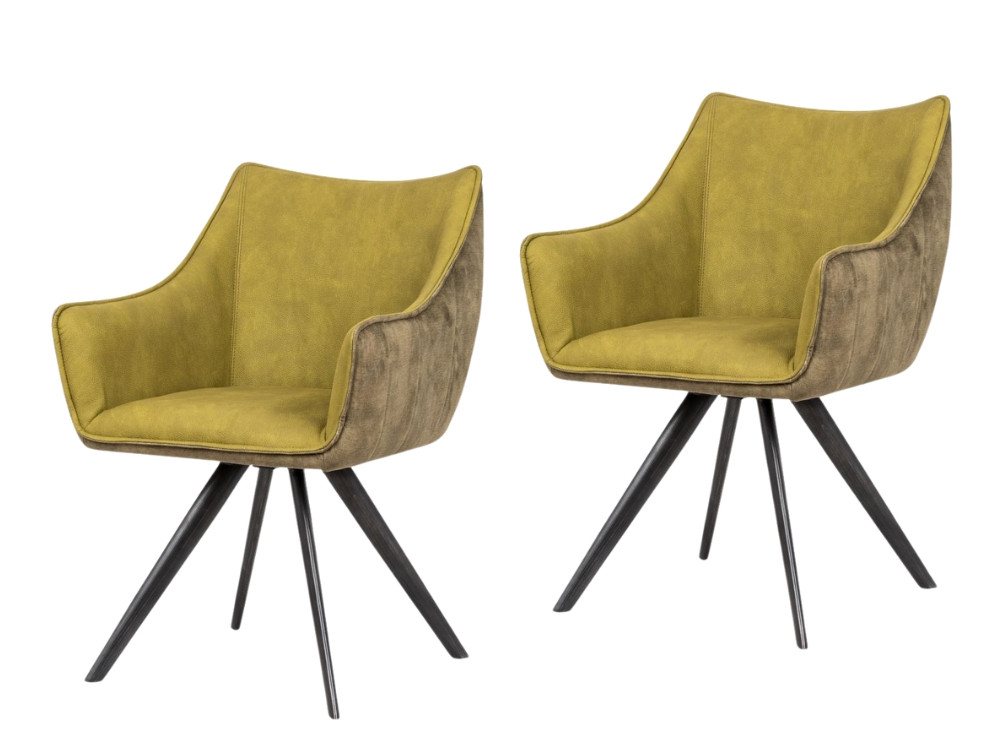 WOLF MÖBEL Esszimmerstuhl SEBA Drehstuhl Marko 180° moos, 2er SET (60x62x88), SEBA Drehstuhl Marko 180° moos, 2er SET von WOLF MÖBEL