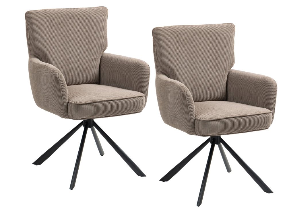 WOLF MÖBEL Esszimmerstuhl SEBA Drehstuhl Rock 180° braun, 2er SET (61x67x96), SEBA Drehstuhl Rock 180° braun, 2er SET von WOLF MÖBEL