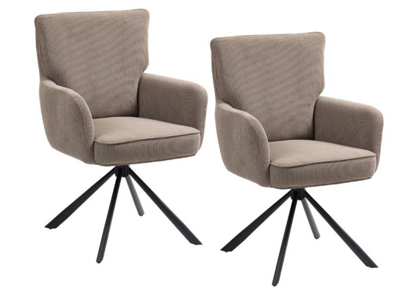 WOLF MÖBEL Esszimmerstuhl SEBA Drehstuhl Rock 180° braun, 2er SET (61x67x96), SEBA Drehstuhl Rock 180° braun, 2er SET von WOLF MÖBEL