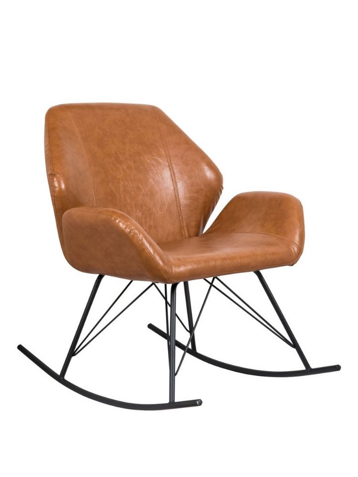 WOLF MÖBEL Polsterstuhl SEBA Schaukelstuhl Rocking Relax cognac (75x90x89), SEBA Schaukelstuhl Rocking Relax cognac von WOLF MÖBEL