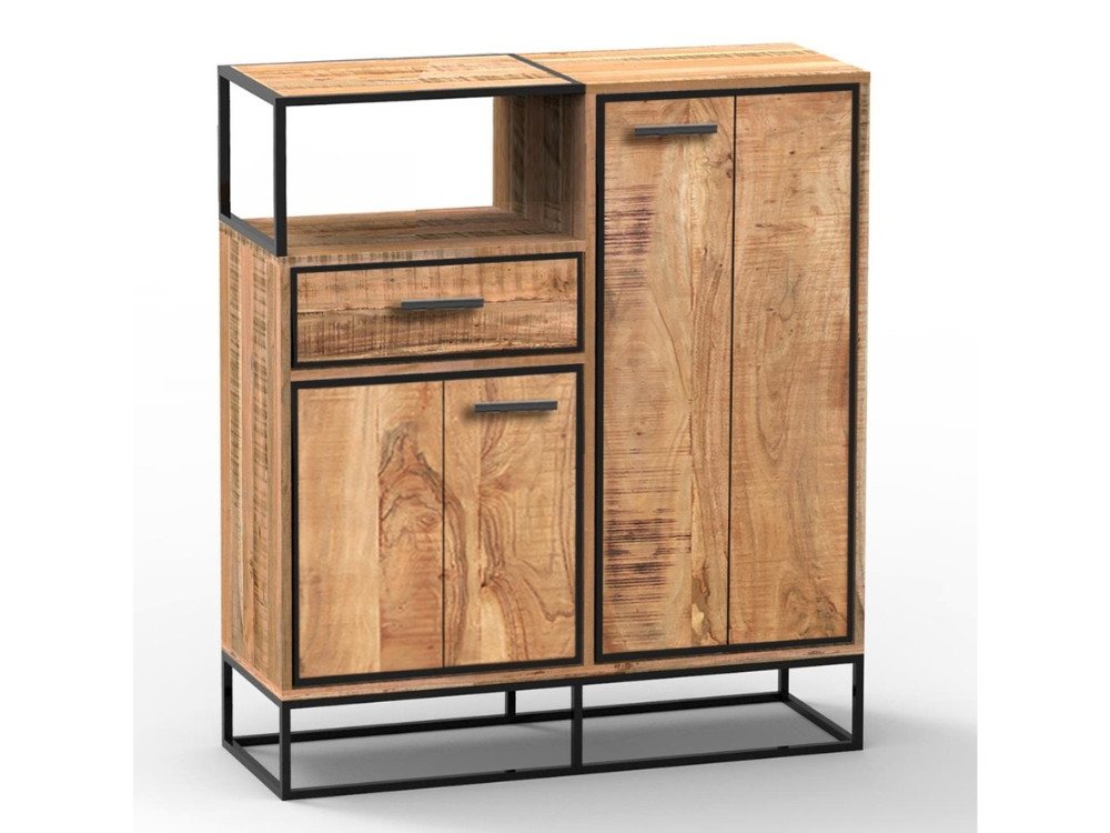 WOLF MÖBEL Sideboard (100 x 40 x 122), NORDERNEY Highboard mit 2 Türen / 1 Schublade / Ablage von WOLF MÖBEL