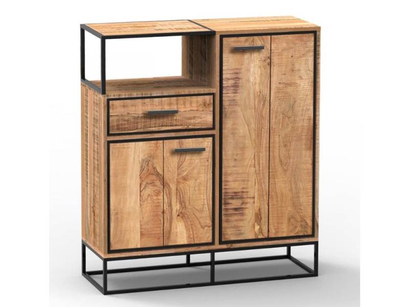 WOLF MÖBEL Sideboard (100x40x122), NORDERNEY Highboard mit 2 Türen / 1 Schublade / Ablage von WOLF MÖBEL