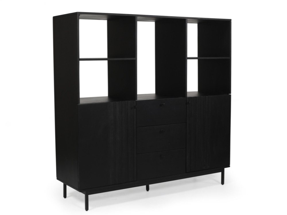 WOLF MÖBEL Sideboard (145 x 40 x 145), FLUETE Highboard mit 2 Türen / 3 Schubladen / 5 Ablagen von WOLF MÖBEL