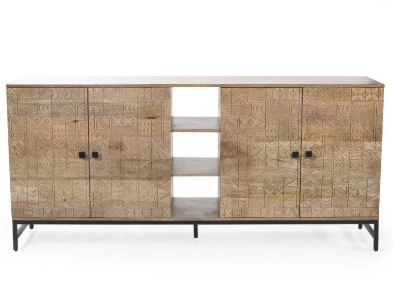 WOLF MÖBEL Sideboard (175 x 40 x 80), CARVING Kommode mit 4 Türen / 3 Ablagen von WOLF MÖBEL