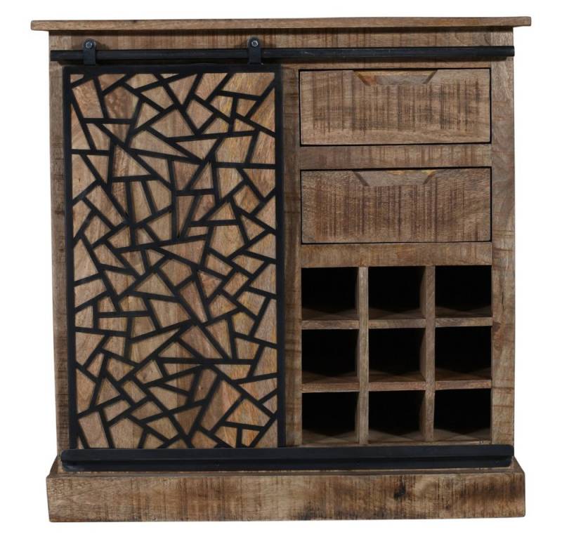 WOLF MÖBEL Sideboard (85x45x87), Slide Bar Kommode 2 Schubladen/1Schiebetüre/12 Flaschen von WOLF MÖBEL