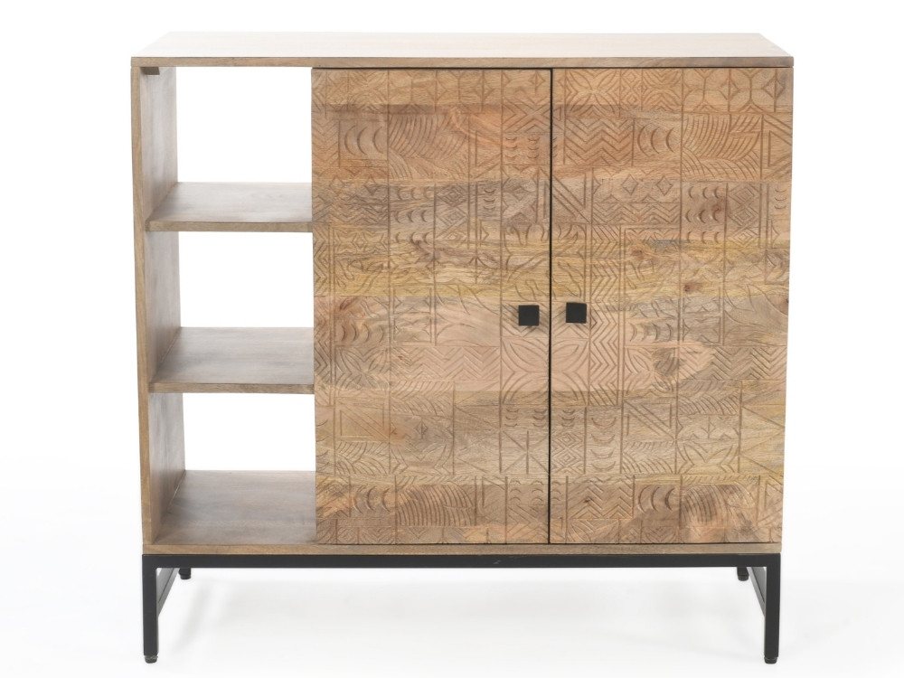 WOLF MÖBEL Sideboard (90 x 40 x 85), CARVING Kommode mit 2 Türen / 3 Ablagen von WOLF MÖBEL
