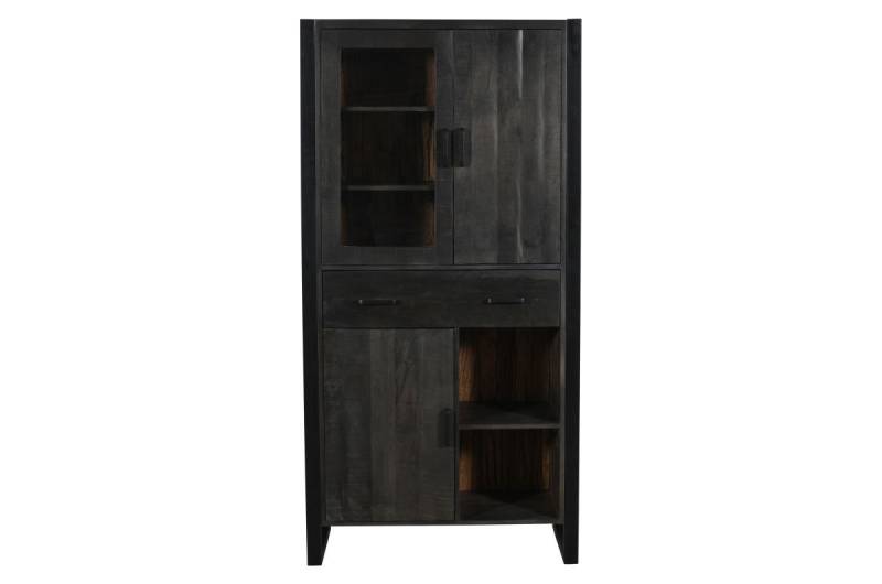 WOLF MÖBEL Vitrine SLEEPER Vitrine 2 Holz-/1 Glastür/2 Schubladen/2Ablagen/Licht (95x40x190) von WOLF MÖBEL