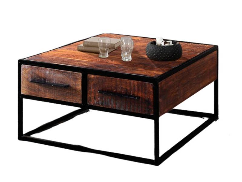 WOLF MÖBEL Wohnzimmertisch SPRING Couchtisch 80x80 mit 2 Schubladen (80x80x40), SPRING Couchtisch 80x80 mit 2 Schubladen von WOLF MÖBEL