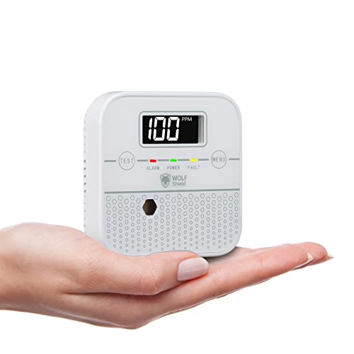 Kohlenmonoxidmelder Kohlenmonoxid-Warnmelder Batterie versiegelt 10 Jahre Lebensdauer WOLF SHIELD Tragbarer Mini CO Melder mit Display Test Stummschalttaste für Haus,Wohnmobil und mehr von WOLF SHIELD