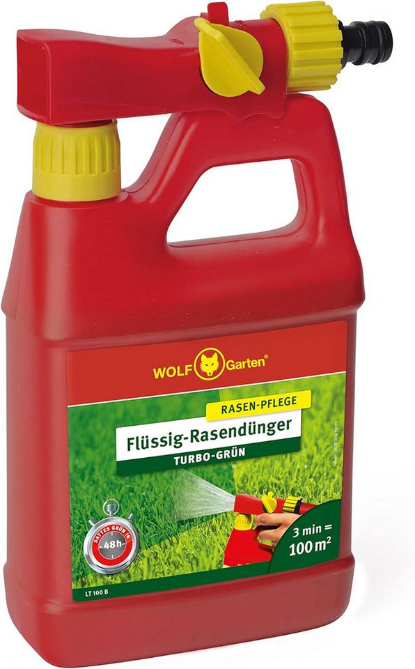 WOLF Rasendünger LT 100 BFLÜSSIG-RASENDÜNGER Turbo GRÜN FÜR 100 QM, 1-St. von WOLF