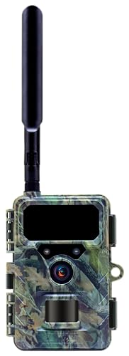 WOLFANG 4G LTE Cellular Wildlife, 5200mAh Akku, 2K Cellular Trail Kamera mit APP-Steuerung, Super Nachtsicht, 2.0'TFT Display, 0,2s Trigger Motion Activated, IP66 Wasserdicht von WOLFANG
