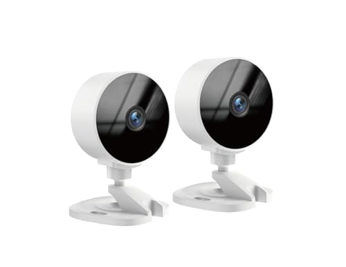 WOLFANG Überwachungskamera für den Innenbereich, 1080p, 2 Packungen, CCTV-Kamera, Haussicherheits-2, Bewegungs-/Tonerkennung, Heim-Sicherheitskamera, 2-Wege-Audio, Nachtsicht, Echtzeit-Alarm, SD und von WOLFANG