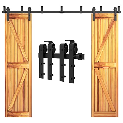 WOLFBIRD 274cm (9FT) Deckenhalterung Schiebetürbeschlag 2 Türen Schiebetür Rolltor Schiene Doppelschiene Halterung Schiebetüren Set von WOLFBIRD