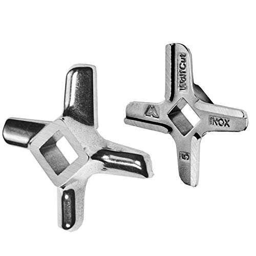 Wolfcut 1 Stück Kreuzmesser Eversharp - Kompatibel/Ersatz mit alle gängigen Fleischwölfe Größe 5 – z.B.: Bosch MUM4/MUM5 - Alexanderwerk Größe 5 – Jupiter Größe 5 und viele mehr. von Wolfcut