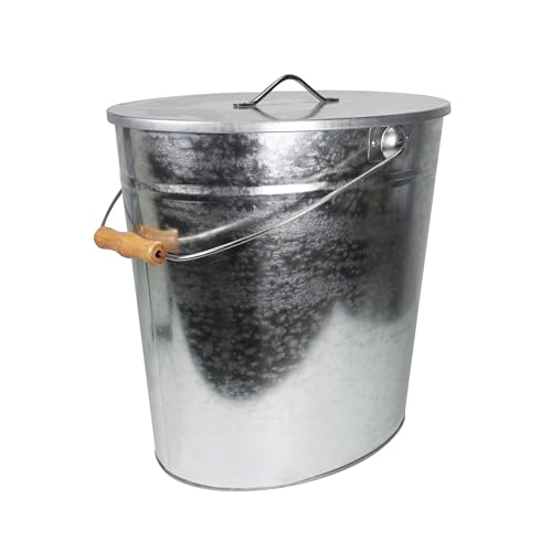 Ascheeimer verzinkt mit Deckel 24 L | Kohleeimer mit Tragegriff | Kamineimer für Kohle und Asche | Allzweckeimer für Innen- & Außenbereich – Kamin, Grill und Ofen | Maße: 39 x 27 x 35 cm Ascheeimer verzinkt mit Deckel 24 L | Kohleeimer mit Tragegriff | Kamineimer für Kohle und Asche | Allzweckeimer für Innen- & Außenbereich – Kamin, Grill und Ofen | Maße: 39 x 27 x 35 cm von Wolfcut