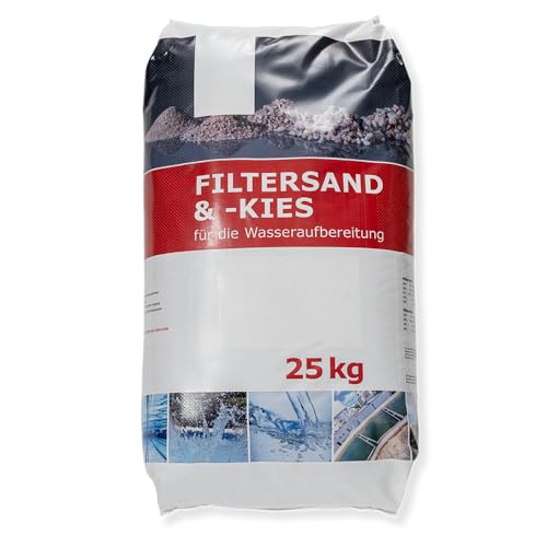 WOLFF & MÜLLER Filterkies 2-3.15mm für Pool Sandfilteranlagen | feuergetrockneter Quarzsand für Poolfilter | (25 kg) von WOLFF & MÜLLER