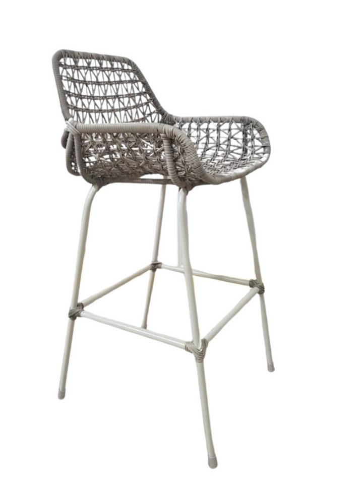 WOLF MÖBEL Gartenstuhl GARDEN Barstuhl mit Armlehne ZARA creme (49x52x105), GARDEN Barstuhl mit Armlehne ZARA creme von WOLF MÖBEL