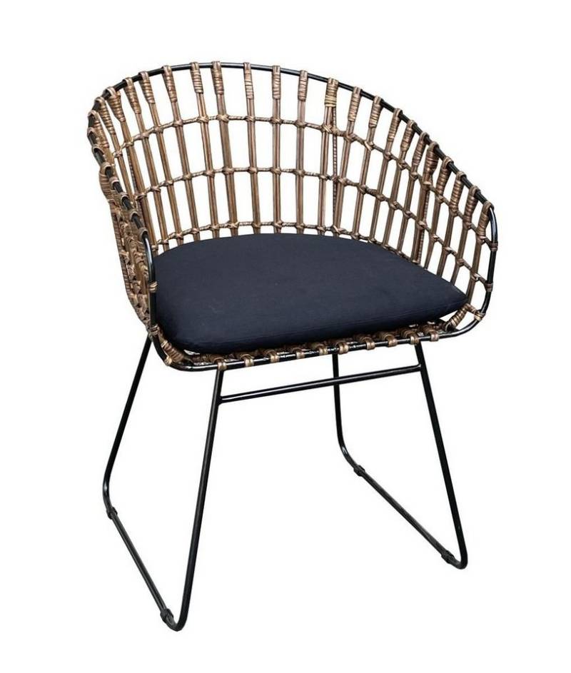 WOLF MÖBEL Esszimmerstuhl BALI Stuhl AMARA inkl. Kissen schwarz (54x46x80), BALI Stuhl AMARA inkl. Kissen schwarz von WOLF MÖBEL