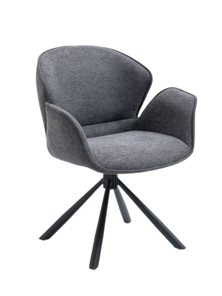 WOLF MÖBEL Esszimmerstuhl SEBA Drehstuhl Power Armchair 180° grau (65x66x86), SEBA Drehstuhl Power Armchair 180° grau von WOLF MÖBEL